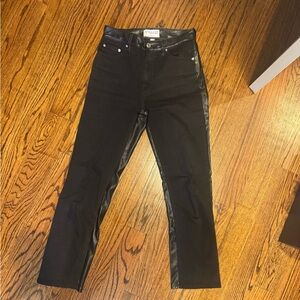 10 Crosby Derek Lam Black Straight Leg Jeans back of jeans is coated